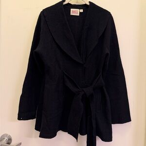 Navy Wool Wrap Sweater Jacket | NWOT